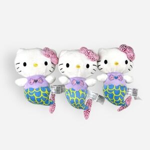 Fiesta Hello Kitty Mermaid Kitty 7" Stuffed Animal Plush Sanrio‎ Lot Of 3